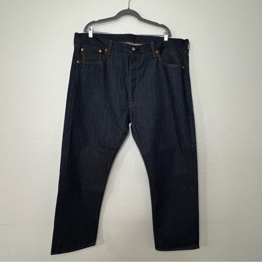 Levi's 501 Blue Jean Denim Straight Jeans Mens Size 42x30 100% Cotton Button Fly